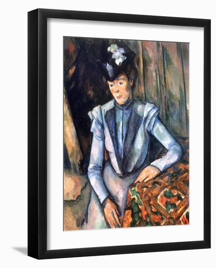 Woman Seated in Blue, 1902-1906-Paul Cézanne-Framed Giclee Print
