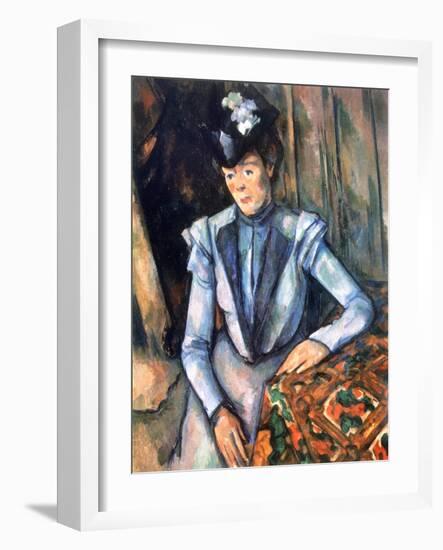 Woman Seated in Blue, 1902-1906-Paul Cézanne-Framed Giclee Print