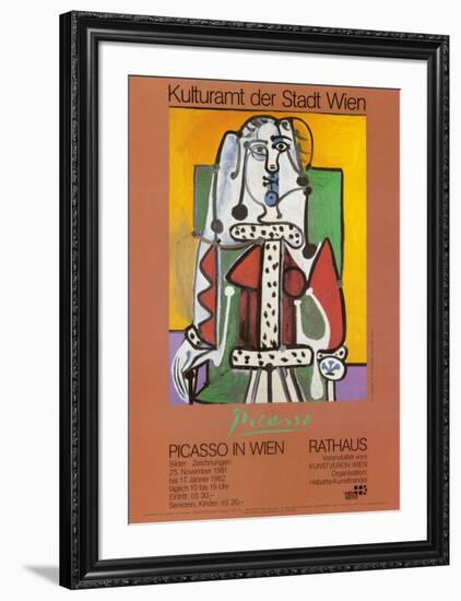 Woman Seated on a Green Chair-Pablo Picasso-Framed Art Print