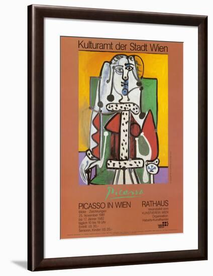 Woman Seated on a Green Chair-Pablo Picasso-Framed Art Print