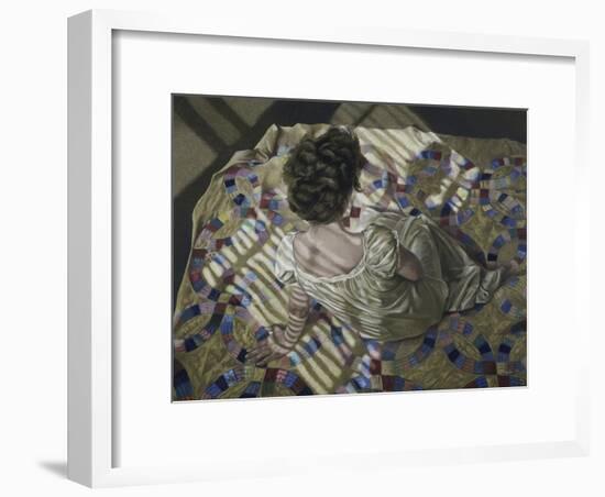Woman Seated on a Quilt, c.1990-Helen J. Vaughn-Framed Giclee Print
