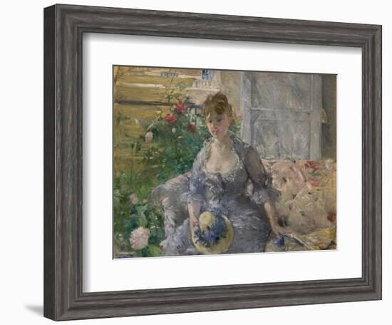 Woman Seated on a Sofa-Berthe Morisot-Framed Art Print