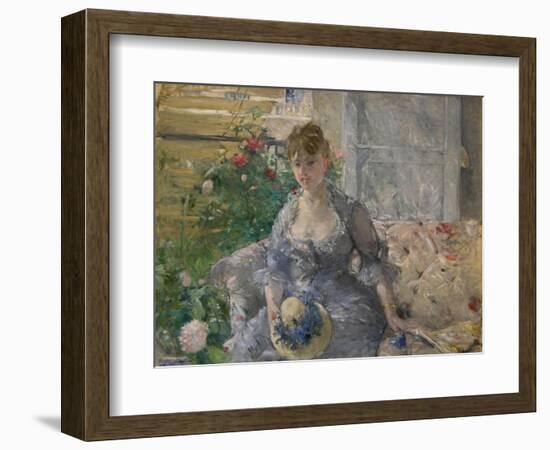 Woman Seated on a Sofa-Berthe Morisot-Framed Art Print