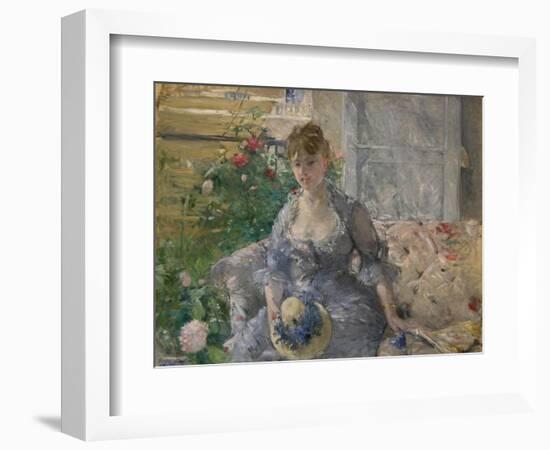 Woman Seated on a Sofa-Berthe Morisot-Framed Art Print