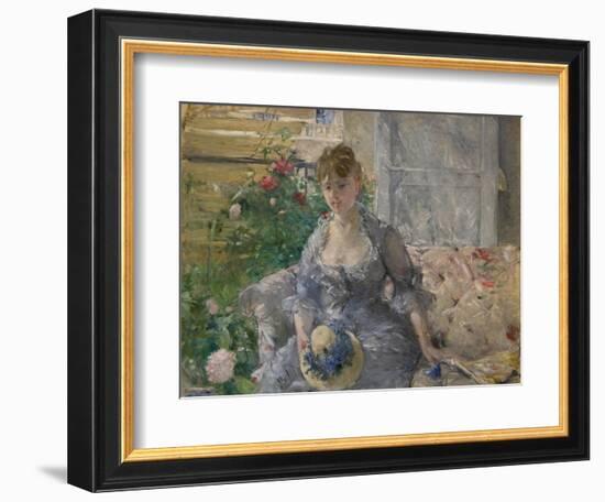 Woman Seated on a Sofa-Berthe Morisot-Framed Art Print