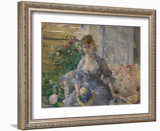 Woman Seated on a Sofa-Berthe Morisot-Framed Art Print