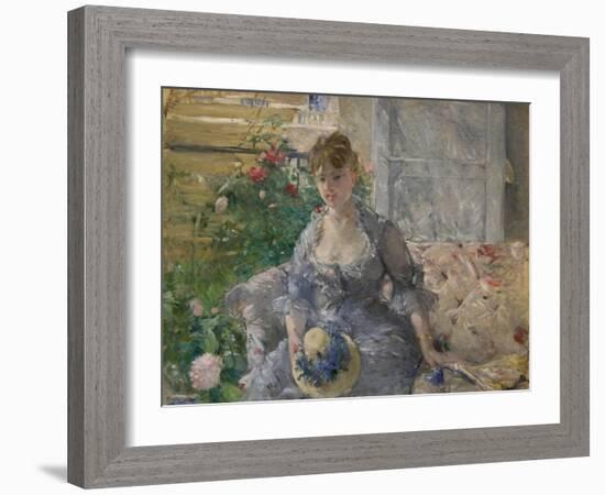 Woman Seated on a Sofa-Berthe Morisot-Framed Art Print