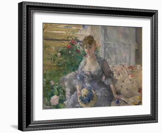 Woman Seated on a Sofa-Berthe Morisot-Framed Art Print