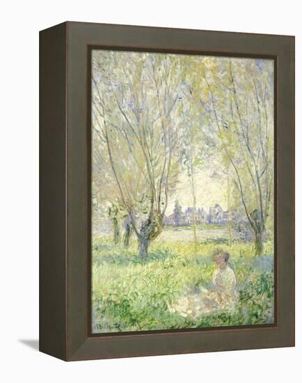 Woman Seated under the Willows, 1880-Claude Monet-Framed Premier Image Canvas