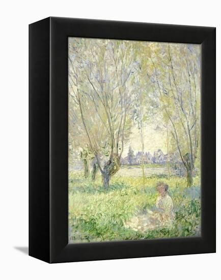 Woman Seated under the Willows, 1880-Claude Monet-Framed Premier Image Canvas