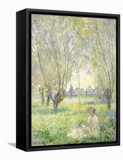 Woman Seated under the Willows, 1880-Claude Monet-Framed Premier Image Canvas