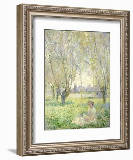 Woman Seated under the Willows, 1880-Claude Monet-Framed Giclee Print