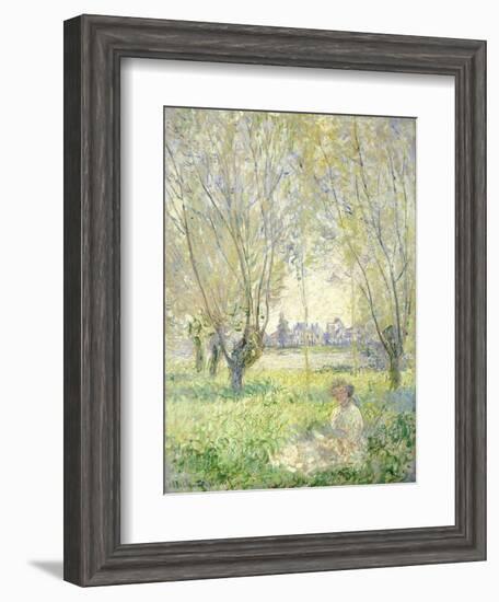 Woman Seated under the Willows, 1880-Claude Monet-Framed Giclee Print