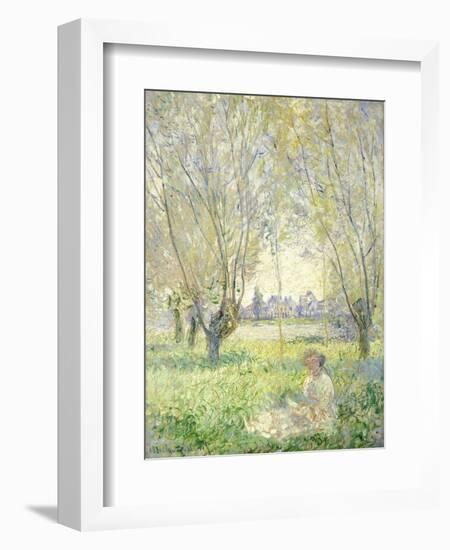 Woman Seated under the Willows, 1880-Claude Monet-Framed Giclee Print