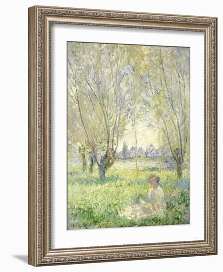 Woman Seated under the Willows, 1880-Claude Monet-Framed Giclee Print