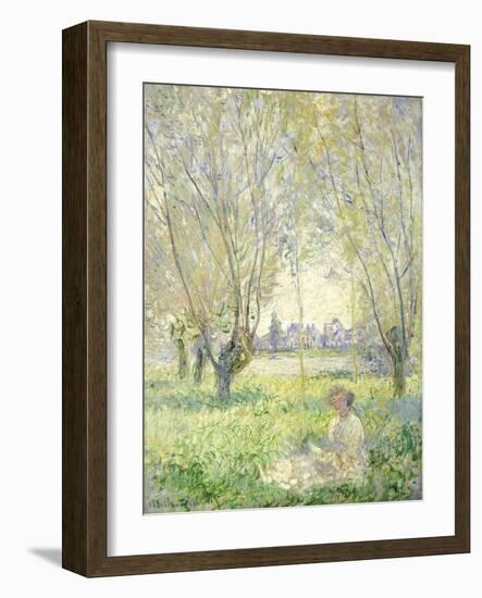 Woman Seated under the Willows, 1880-Claude Monet-Framed Giclee Print