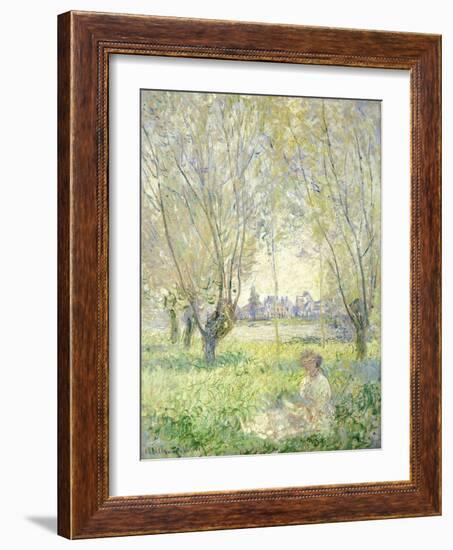 Woman Seated under the Willows, 1880-Claude Monet-Framed Giclee Print