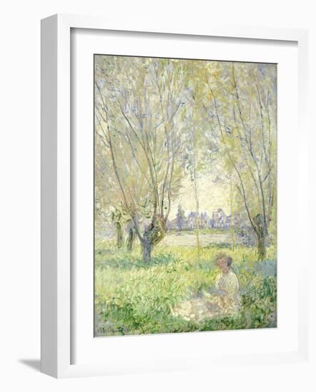 Woman Seated under the Willows, 1880-Claude Monet-Framed Giclee Print