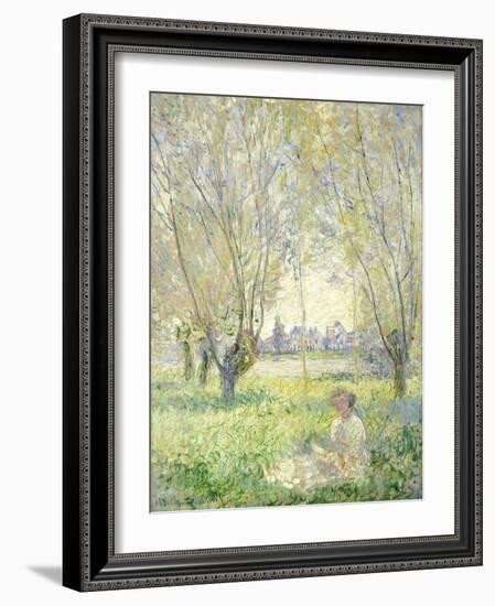 Woman Seated under the Willows, 1880-Claude Monet-Framed Giclee Print