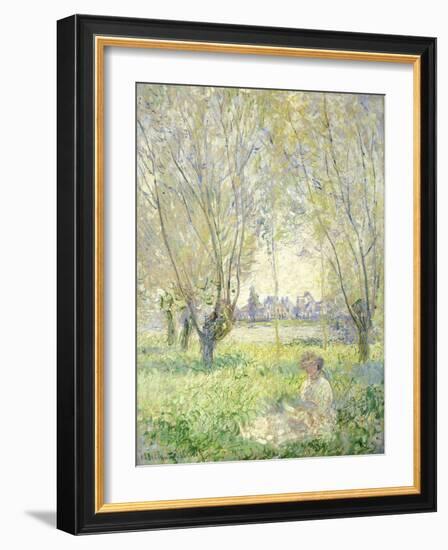 Woman Seated under the Willows, 1880-Claude Monet-Framed Giclee Print