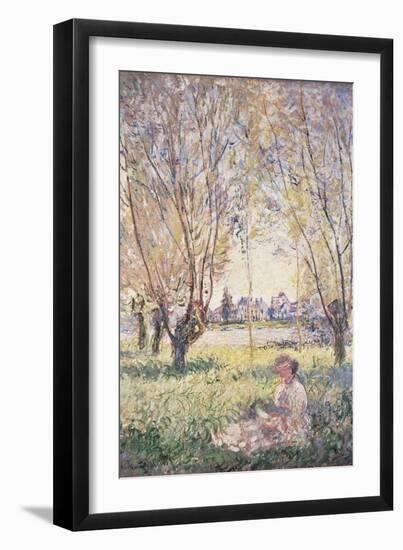 Woman Seated under the Willows-Claude Monet-Framed Giclee Print