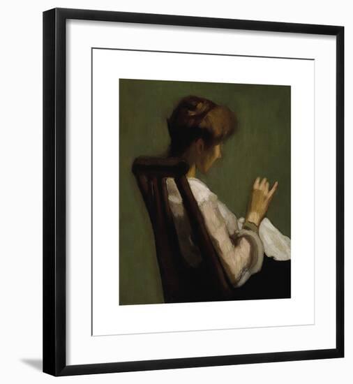 Woman Sewing-Joseph Stella-Framed Premium Giclee Print