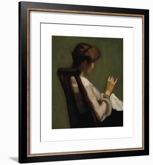 Woman Sewing-Joseph Stella-Framed Premium Giclee Print