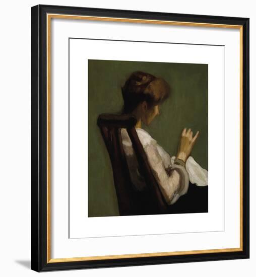 Woman Sewing-Joseph Stella-Framed Premium Giclee Print