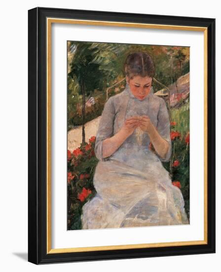 Woman Sewing-Mary Cassatt-Framed Art Print
