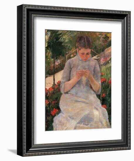 Woman Sewing-Mary Cassatt-Framed Art Print