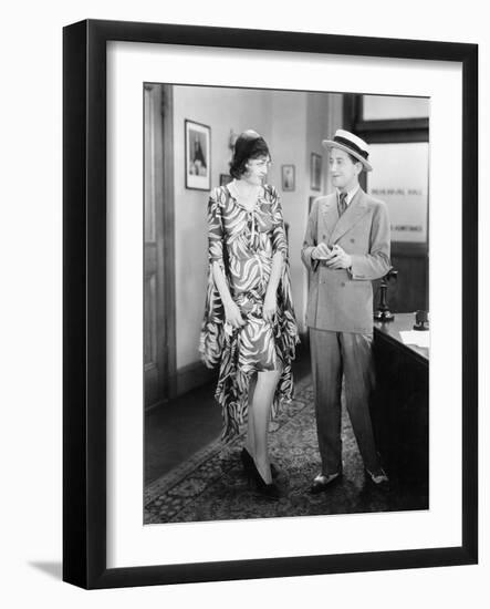 Woman Showing Her Legs to a Man-null-Framed Photo