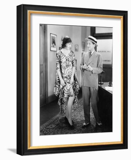 Woman Showing Her Legs to a Man-null-Framed Photo