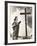 Woman Singing Hymns by a Large Wooden Cross on a Hill-null-Framed Photo