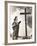 Woman Singing Hymns by a Large Wooden Cross on a Hill-null-Framed Photo