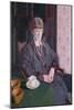 Woman Sitting at a Table (Oil on Canvas)-Harold Gilman-Mounted Giclee Print