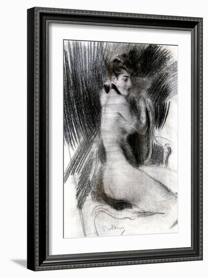 Woman Sitting, C1920-Giovanni Boldini-Framed Giclee Print