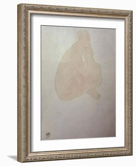 Woman Sitting Cross-Legged-Auguste Rodin-Framed Giclee Print