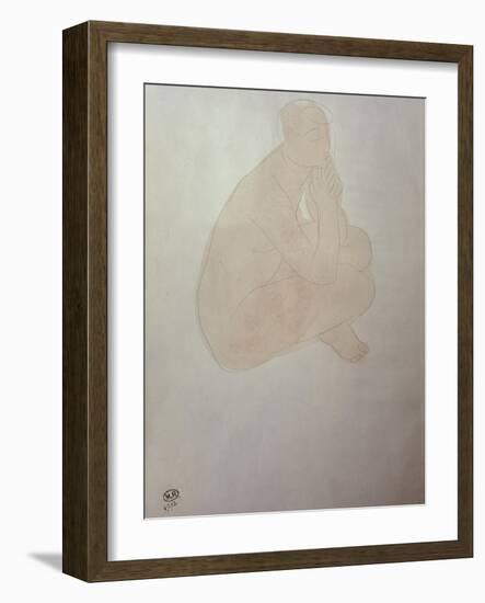 Woman Sitting Cross-Legged-Auguste Rodin-Framed Giclee Print