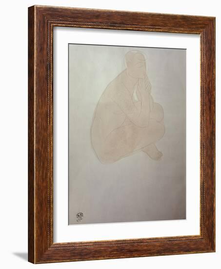 Woman Sitting Cross-Legged-Auguste Rodin-Framed Giclee Print