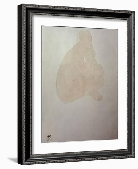 Woman Sitting Cross-Legged-Auguste Rodin-Framed Giclee Print