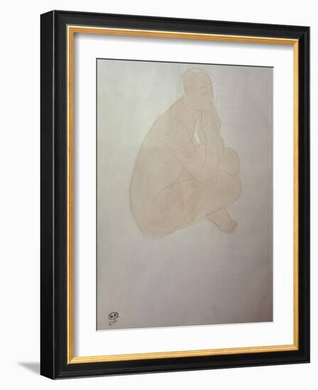 Woman Sitting Cross-Legged-Auguste Rodin-Framed Giclee Print