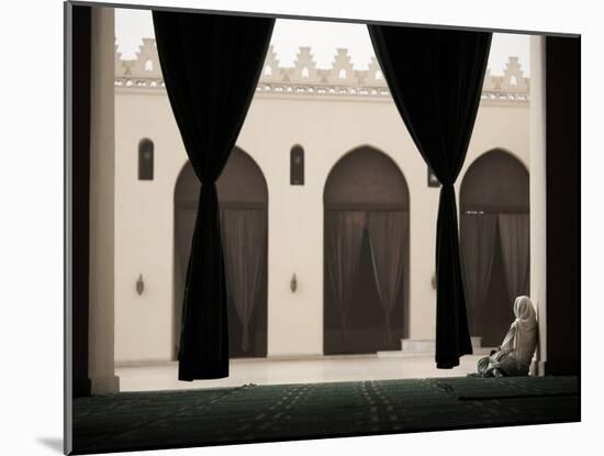Woman Sitting in the Mosque of Al-Hakim, Cairo, Egypt, North Africa, Africa-Mcconnell Andrew-Mounted Photographic Print