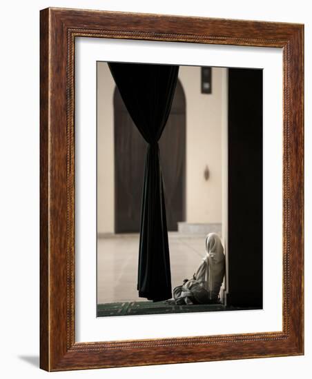 Woman Sitting in the Mosque of Al-Hakim, Cairo, Egypt, North Africa, Africa-Mcconnell Andrew-Framed Photographic Print