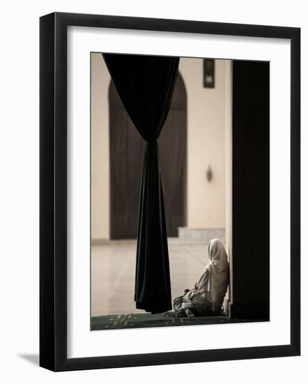 Woman Sitting in the Mosque of Al-Hakim, Cairo, Egypt, North Africa, Africa-Mcconnell Andrew-Framed Photographic Print