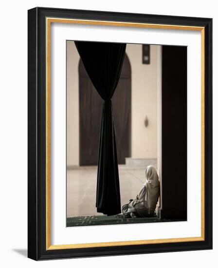 Woman Sitting in the Mosque of Al-Hakim, Cairo, Egypt, North Africa, Africa-Mcconnell Andrew-Framed Photographic Print
