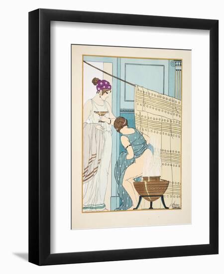 Woman Sitting on a Large Pot, Illustration from 'The Works of Hippocrates', 1934 (Colour Litho)-Joseph Kuhn-Regnier-Framed Premium Giclee Print