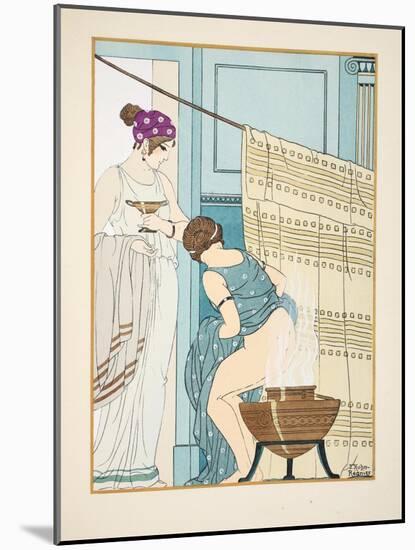 Woman Sitting on a Large Pot, Illustration from 'The Works of Hippocrates', 1934 (Colour Litho)-Joseph Kuhn-Regnier-Mounted Giclee Print