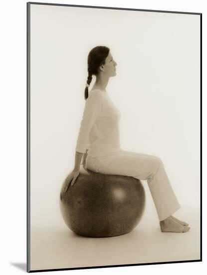 Woman Sitting on Exercise Ball-Cristina-Mounted Photographic Print