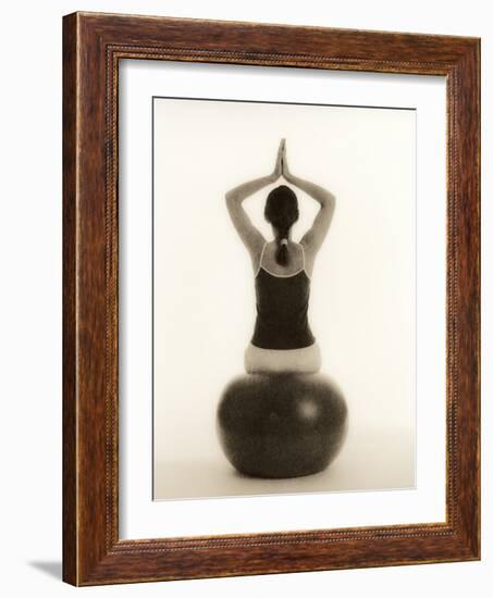 Woman Sitting on Exercise Ball-Cristina-Framed Photographic Print