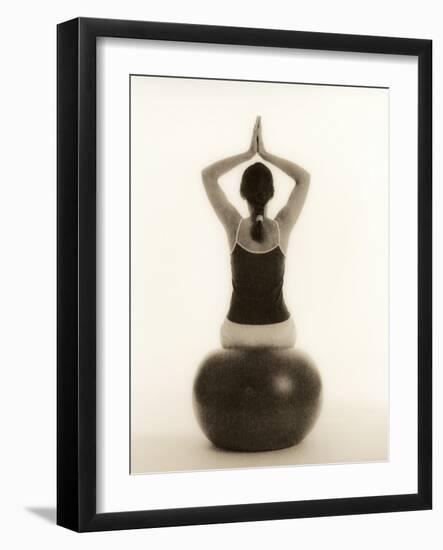 Woman Sitting on Exercise Ball-Cristina-Framed Photographic Print